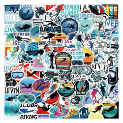 Cool Diving Sports Cartoon Stickers for Fridge Laptop Luggage Skateboard Graffiti (ONLINE ORDER ONLY)