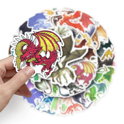 50Pcs Dragon Cartoon Waterproof Vinyl Stickers for Skateboard Snowboard (Online Order Only)