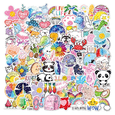 10/30/50/100PCS Mixed VSCO Holographic Laser Cartoon Stickers Aesthetic Luggage Bike Skateboard Cute Girl Gradient Sticker Decal (ONLINE ORDER ONLY)