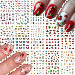 30pcs/Set Y2K 3D Cute Insect Nail Stickers Chic Dragonfly Spider Insect Butterfly Design Sliders Ladybug Beetle Manicure Decals* (Online Order Only)