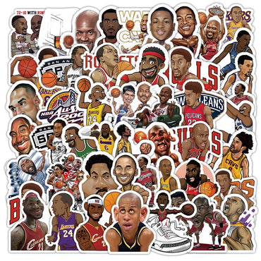10/30/50PCS New Basketball Star Sticker Cartoon Graffiti iPad Helmet Car Water Cup Guitar DIY Scrapbook Toy Decoration Wholesale (Online Order Only)
