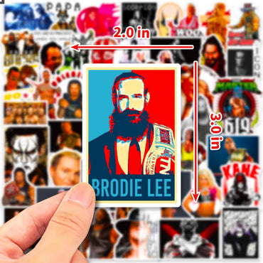 10/50pcs WWE Stationery Sticker For Car Laptop PVC Backpack Home Decal Pad Waterproof Classic Toys Gifts (ONLINE ORDER ONLY)