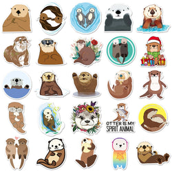 10/50Pcs Cute Animal Otter Masking Stickers Scrapbooking Diary Japanese Stationery Paper Deco School Supplies (ONLINE ORDER ONLY)