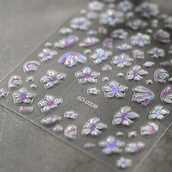 1pc Aurora Butterfly Nail Stickers Pink Butterfly Shell Light Beam Angel Wings Sliders Fairy Light & Lively Translucent Nail Dec (ONLINE ORDER ONLY)