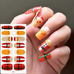 14Tips Solid Color Stickers Nail Art Supplies European & American Simple Decals Oil Film Decals Press on Nails Stickers Designer (ONLINE ORDER ONLY)
