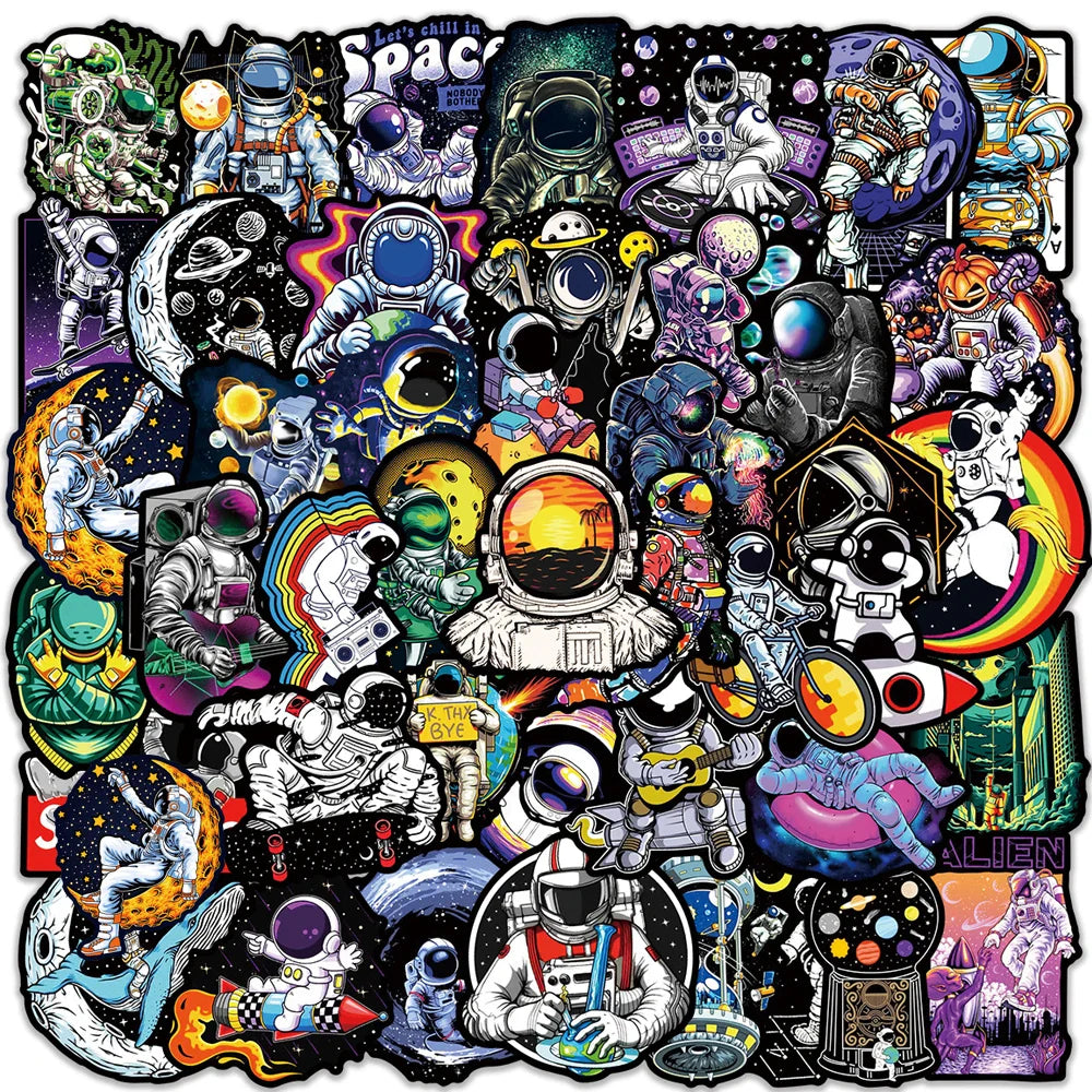 Astronaut Space Stickers Waterproof Decals for Skateboard, Motorcycle, Luggage (10/30/50PCS) (ONLINE ORDER ONLY)