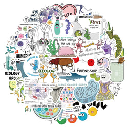 10/30/50PCS Cute  Cartoon Biology Stickers Graffiti DIY Notebook Skateboard Phone Laptop Bike Car Decoration Funny Kids Toy Gift (ONLINE ORDER ONLY)