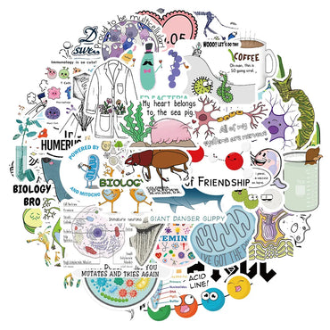 10/30/50PCS Cute  Cartoon Biology Stickers Graffiti DIY Notebook Skateboard Phone Laptop Bike Car Decoration Funny Kids Toy Gift (ONLINE ORDER ONLY)