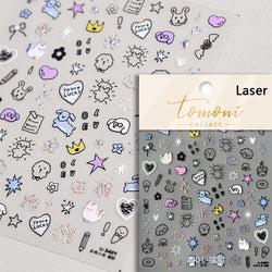 Cute Cat Eye Fishbone Animals Leopard Cat Ginger Cat Kitten Exclamation Point Paw Self Adhesive Nail Art Sticker Manicure Decals (ONLINE ORDER ONLY)