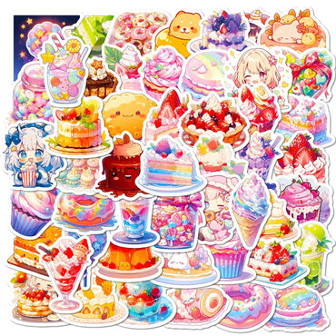 50pcs Cute Dessert Graffiti Stickers for Helmet, Wall, DIY Decoration (ONLINE ORDER ONLY)