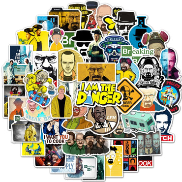 10/30/50pcs TV Series Breaking Bad Graffiti Stickers Decals  Travel Luggage Laptop Skateboard Helmet Car Cool Sticker Kids Toy (ONLINE ORDER ONLY)
