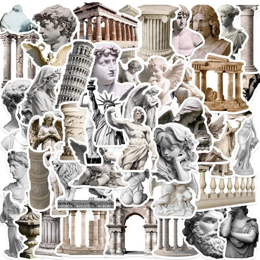 10/30/50PCS Vintage Art Sculpture PVC Sticker Aesthetic Chidlren's Stationery Decoration Scrapbooking School Supplies for Kids (ONLINE ORDER ONLY)