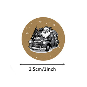 100-500pcs Kraft Paper Stickers Christmas Gift Decoration Sticker For Package Stationery Stickers Happy Decoration Seal Label (ONLINE ORDER ONLY)