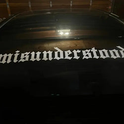 20/30/36in Misunderstood Decal Sticker Windshield Banner Vinyl Car Decal, White and Black，For Cars, Trucks, Walls,  Motorcycles (ONLINE ORDER ONLY)