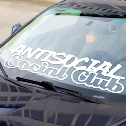 Antisocial Car Sticker for Windshield Banner Night Run JDM Sport Competition Style Waterproof Sunscreen Decorative Vinyl Decals (ONLINE ORDER ONLY)