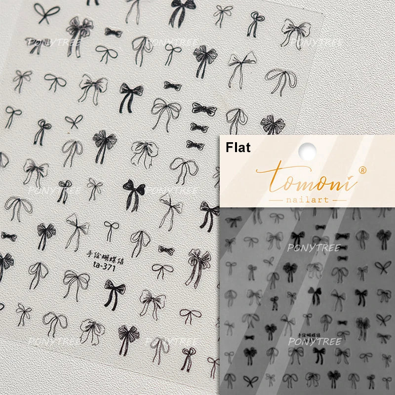 Cute 3D White Rose Flower Lace Bud Silk Bowknot Butterfly Dreamy Shiny Relief Chic Self Adhesive Nail Art Sticker Manicure Decal (ONLINE ORDER ONLY)