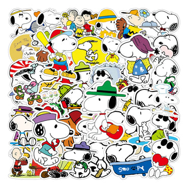 10/30/50PCS Cute Snoopy Stickers Comics Graffiti Sticker Cartoon Kids Toys Fridge Luggage Laptop Phone Guitar Skatboard Decals (ONLINE ORDER ONLY)