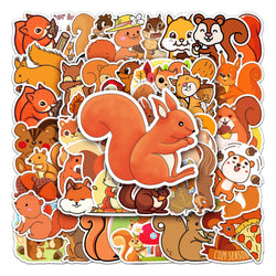 50Pcs Squirrel Cartoon Waterproof Vinyl Stickers for Skateboard Snowboard (Online Order Only)
