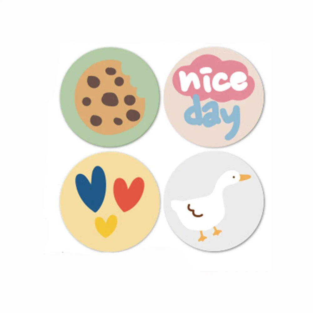 100-500pcs Round Cake Stickers for Kids Teacher Reward Stickers Scrapbooking Journal Personal Planner Diary Letter Envelope (ONLINE ORDER ONLY)