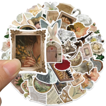 10/30/50PCS Ins Style Vintage Cute Stickers Cartoon Decals For Skateboard Laptop Suitcase Phone Bike Guitar Kids Toys Decoration (Online Order Only)