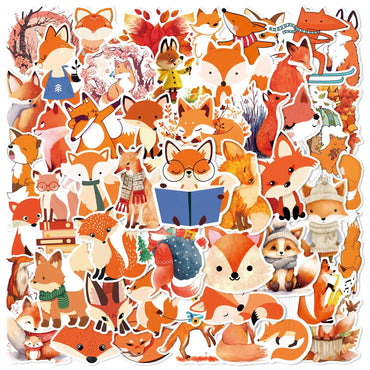 50pcs Cute Fox Graffiti Stickers for Helmet, Wall, DIY Decoration (ONLINE ORDER ONLY)