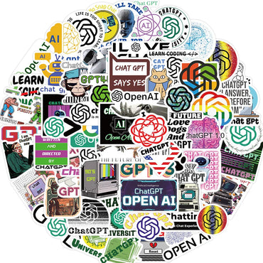 10/30/60PCS Chat Gpt Stickers Program Cartoon Decals Decoration DIY Laptop Scrapbook Phone Fridge Bike PVC Waterproof Graffiti (ONLINE ORDER ONLY)