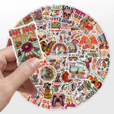 10/30/50/100PCS Vintage Cartoon Hippies Graffiti Stickers For Notebook Phone Skateboard Fridge Laptop Bike Decals Gift Kids Toy (ONLINE ORDER ONLY)