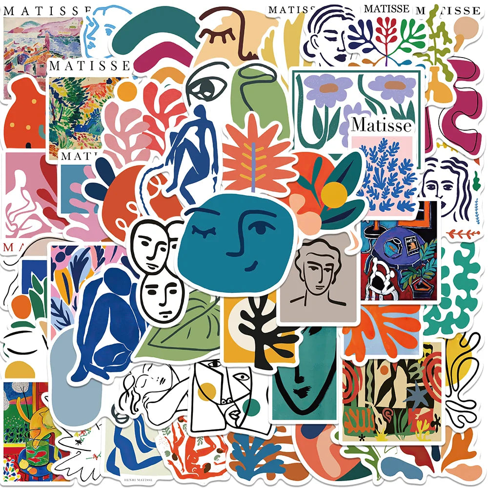 50PCS Matisse Avant-garde Abstract Art Poster Painting Cool Graffiti Sticker Skateboard Phone Laptop Luggage Decals Stickers (ONLINE ORDER ONLY)