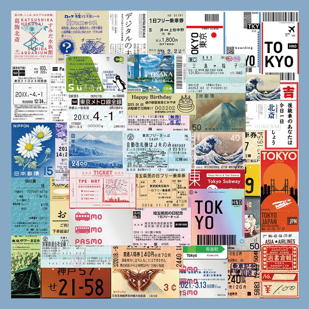 60pcs Japanese Travel Graffiti Stickers for Helmet, Wall, DIY Decoration (Online Order Only)