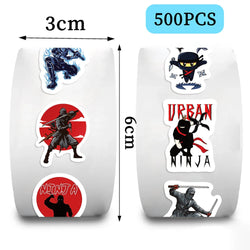 500Pcs/Roll The Ninja Game Sticker Seal Labels Cute Stationery Sticker Scrapbooking for Craft Birthday Party Gift Packaging (ONLINE ORDER ONLY)