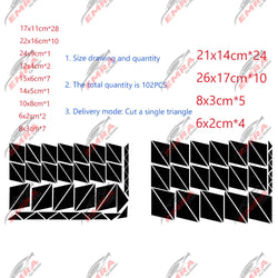 102PCS Angular Shape Sticker For Car Accessories Decoration Side Camouflage Kit Wrap Camo Tuning Styling Waterproof Vinyl Decals (ONLINE ORDER ONLY)