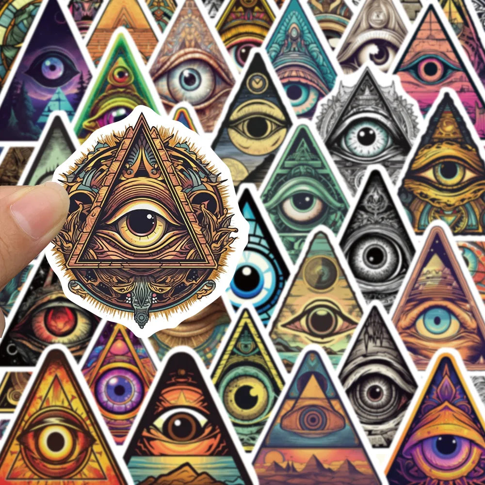 10/30/50PCS Horror Eye of God Stickers Cartoon Decals Cool Graffiti Toys Bike Suitcase Motorcycle Fridge Helmet Car Sticker Gift (Online Order Only)