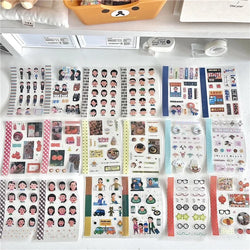 18Pc Set Japanese Y2K Cute Sticker Double Transparent Die cut Sticker Journal Handbook Scrapbooking Decoration Sticker Kids Gift (ONLINE ORDER ONLY)