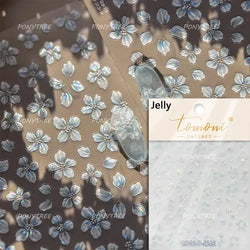 Peach Blossom Flower Yellow Rabbit Bunny Love Heart Delicate Totem 5D Self Adhesive Nail Art Stickers Rhinestone Manicure Decals (ONLINE ORDER ONLY)