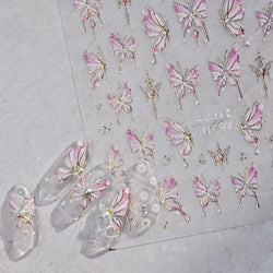 5D Glitter Butterfly Nail Stickers Aurora Charms DIY Manicure Decals (ONLINE ORDER ONLY)