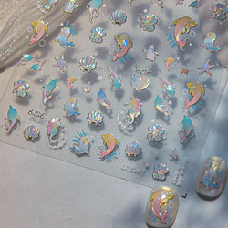 Starfish Dolphin Otter Shell Conch Whale Seahorse Pearl Oyster Infauna Self Adhesive Nail Art Stickers Manicure Decals Wholesale (ONLINE ORDER ONLY)