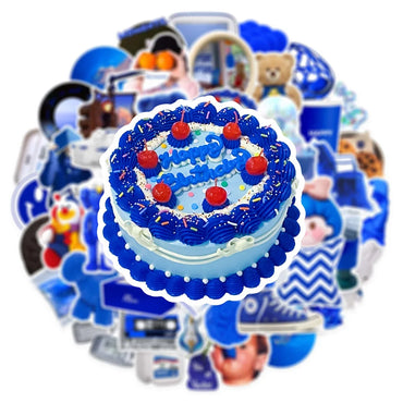 10/30/50PCS Funny Blue Cartoon Ins Style Stickers Toys DIY Notebook Phone Bike Skateboard Suitcase Waterproof Cute Decals Gifts (ONLINE ORDER ONLY)