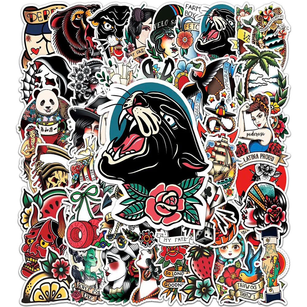 Cartoon Tattoo Stickers for Phone Laptop Luggage Skateboard Kids Fun (ONLINE ORDER ONLY)
