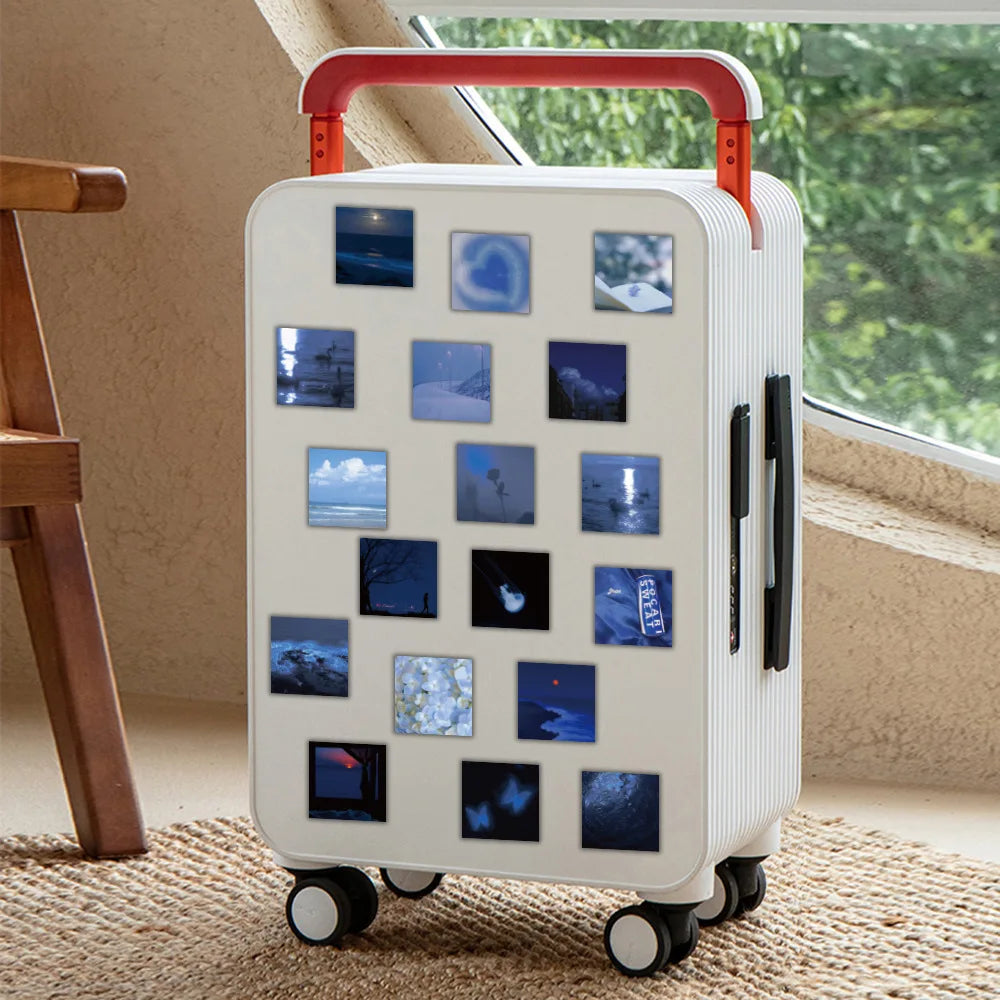 10/30/60PCS Healing Blue Stickers Aesthetic Decals Decoration DIY Skateboard Phone Laptop Scrapbook Guitar Bike Car Sticker Toys (ONLINE ORDER ONLY)
