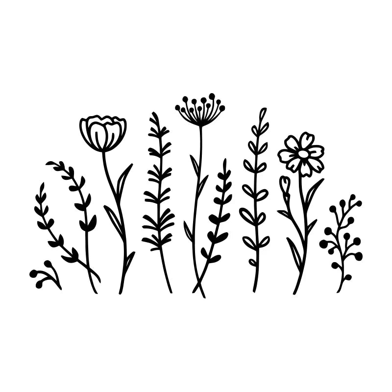 Wildflower Car Stickers Decoration Bumper laptop Sticker Rear Window Fashion Stickers Plant Lover Creative Sport PVC Vinyl Decal (ONLINE ORDER ONLY)