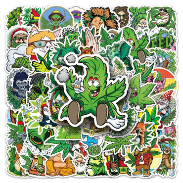 10/30/50/100PCS Funny Characters Weed Sticker Packs (ONLINE ORDER ONLY)