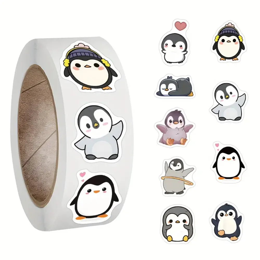 100-500pcs Penguin Animal Stickers Cartoon Removable Notebook Graffiti Sticker Decoration DIY Gift Baking Package Envelope Lable (ONLINE ORDER ONLY)