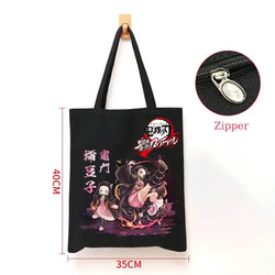 Demon Slayer Canvas Bag: Nezuko & Tanjiro Zipper Tote (ONLINE ORDER ONLY)