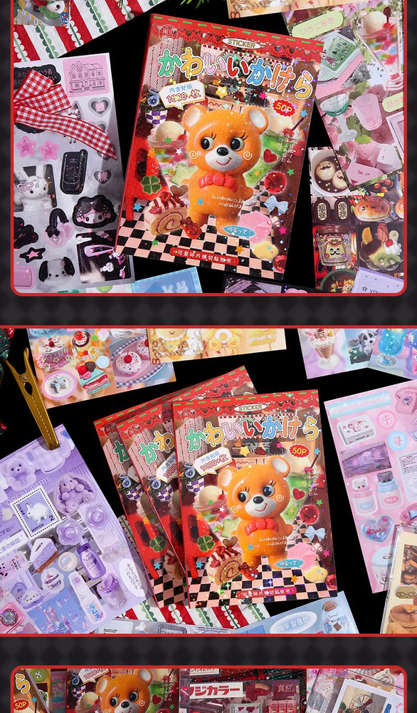 50 Pages Cute Fragments Series Cut Film Sticker Book Y2K Sticker Journal Handbook Scrapbooking Kawaii Decoration Sticker Gift (ONLINE ORDER ONLY)
