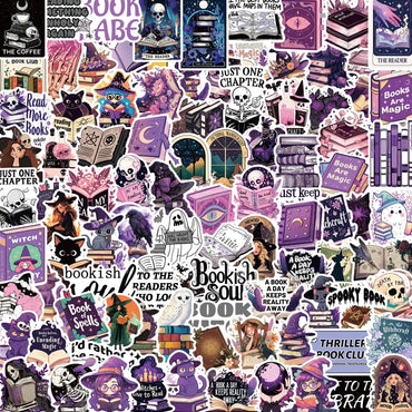 Purple Witch Cartoon Stickers Pack - Fridge, Laptop, Luggage, Skateboard, Graffiti (ONLINE ORDER ONLY)