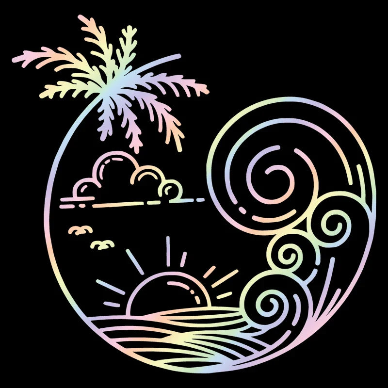 Beach Decal For Car Sticker Cover Laptop Vinyl Decal Computer Decal Bumper Window Stickers Beach Theme Decals Vinyl Decals (ONLINE ORDER ONLY)