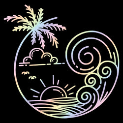 Beach Decal For Car Sticker Cover Laptop Vinyl Decal Computer Decal Bumper Window Stickers Beach Theme Decals Vinyl Decals (ONLINE ORDER ONLY)