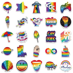 10/30/50/100pcs Cartoon Rainbow LGBT Graffiti Stickers Decals Skateboard Laptop Phone Luggage Car Waterproof Sticker Kids Toy (ONLINE ORDER ONLY)