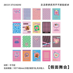 20 sheets Life Fantasy Series Scrapbooking Sticker Book Hand Account Background Decorative Sticker Label DIY Material Stationery (Online Order Only)