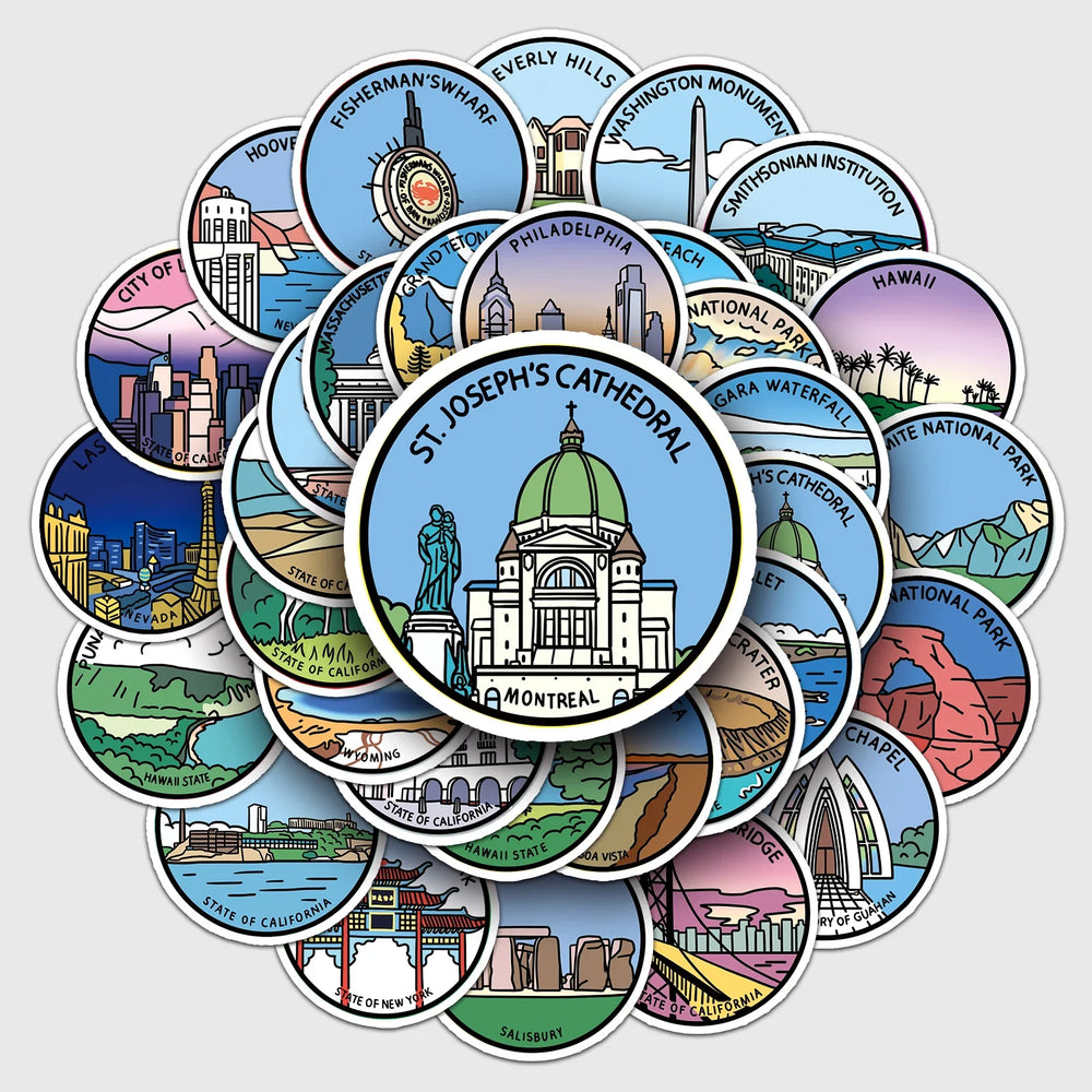 50Pcs Cartoon Waterproof Vinyl Stickers for Skateboard Snowboard Decals (Online Order Only)